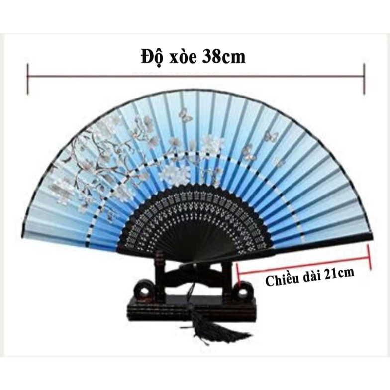 Quạt Cổ Trang Vải Lụa | Phụ Kiện Chụp Ảnh Áo Dài Độc Đáo 3