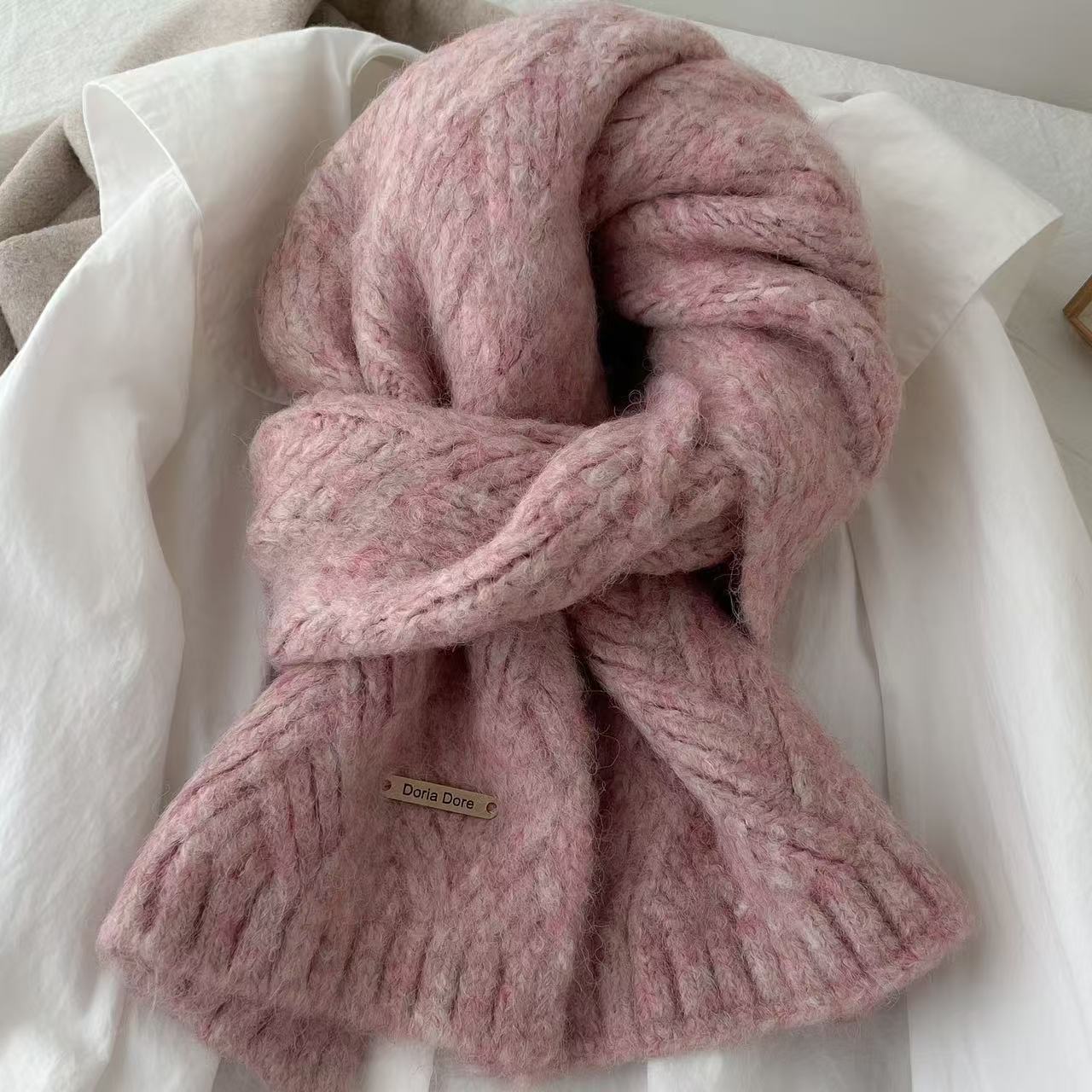 Alpaca Wool Blend Knitted Scarf, 22x162 cm