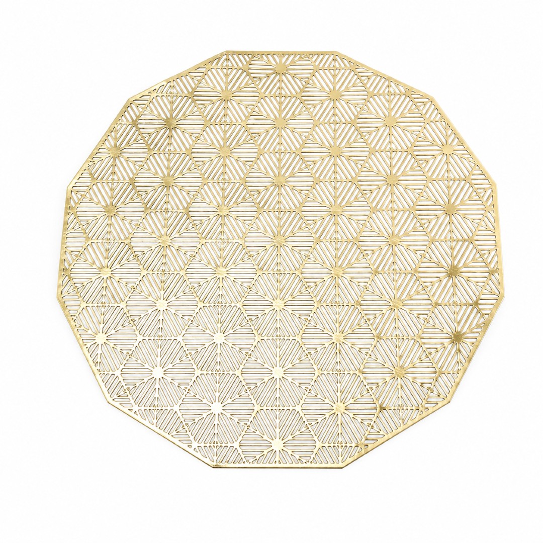 Mantel individual de plástico calado Concepts™ 38 cm color dorado