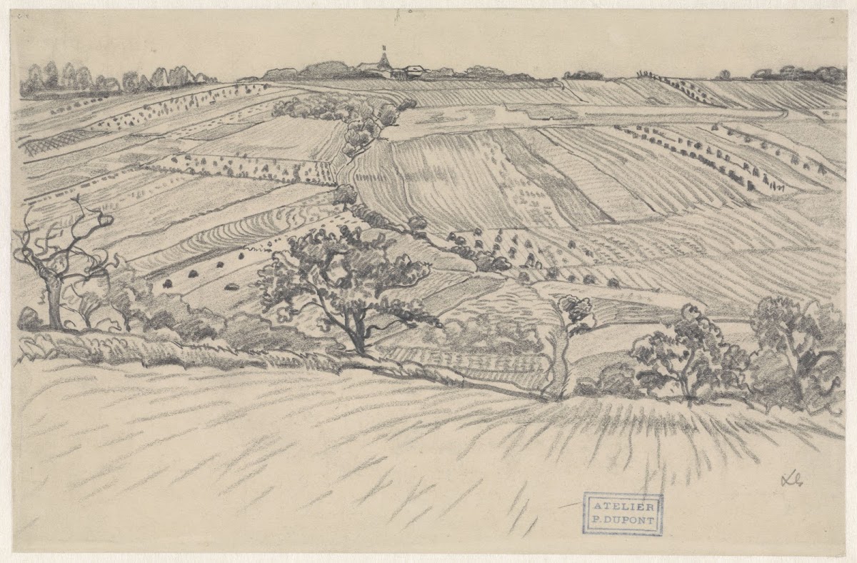 Heuvelachtig landschap met korenvelden 1880 1911