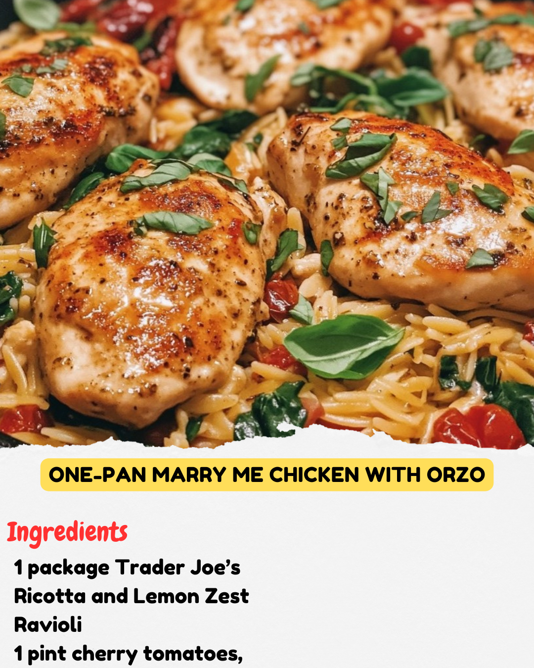 One-Pan Marry Me Chicken with Orzo