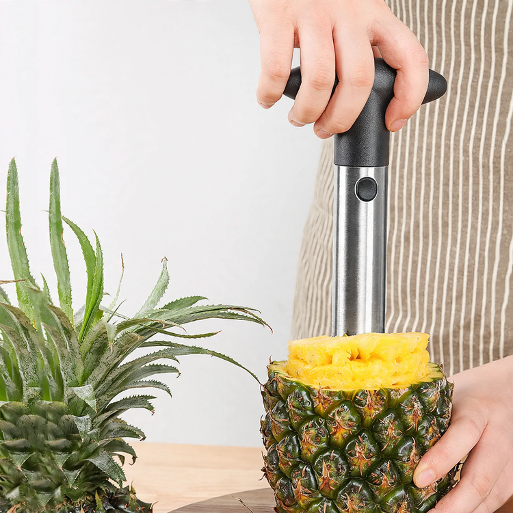 Stainless steel pineapple peeler with corer