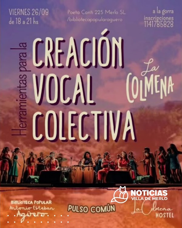 Taller vocal en Merlo con ‘La Colmena’