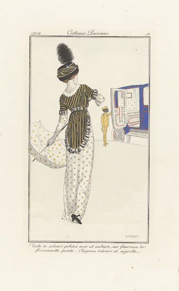 Journal des Dames et des Modes Costumes Parisiens No 18 Veste de velours 1912