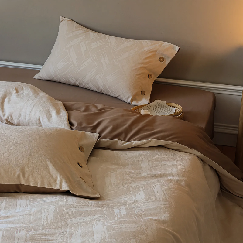 Cotton bedding set, 4-piece, flannel finish