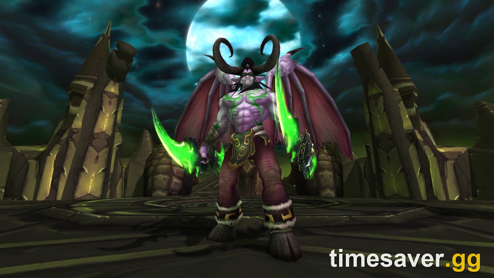 Illidan Stormrage with the Warglaives of Azzinoth