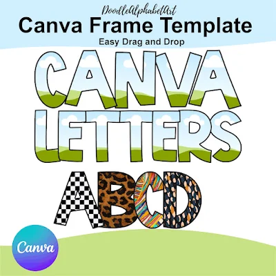 Editable frame Canva frame preview for Canva Frame Letters template 201