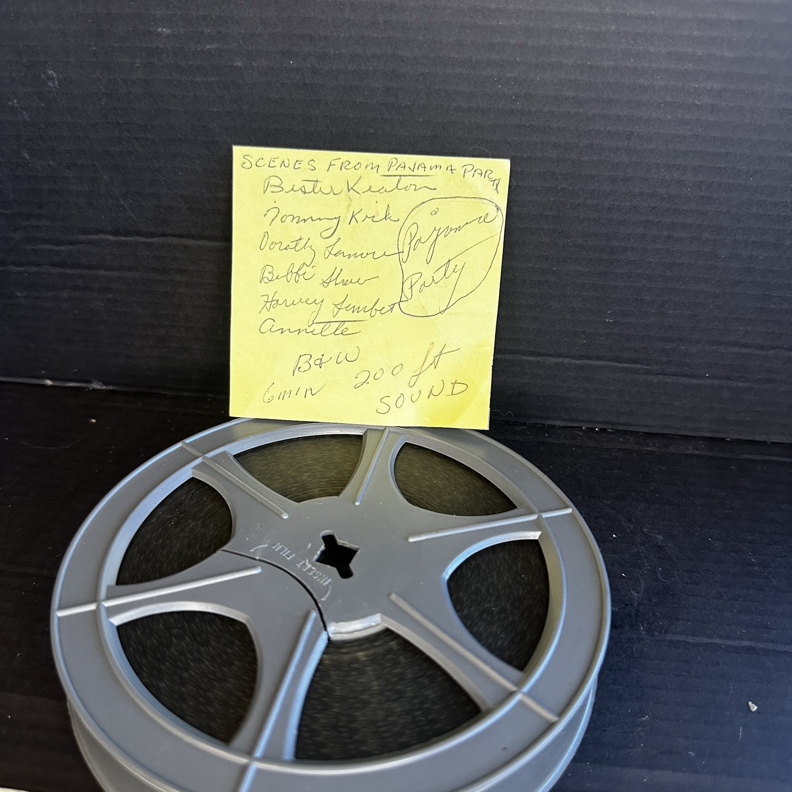 Vintage 8mm film reel for Pajama Party (1964) AIP, featuring Annette Funicello, on original spool