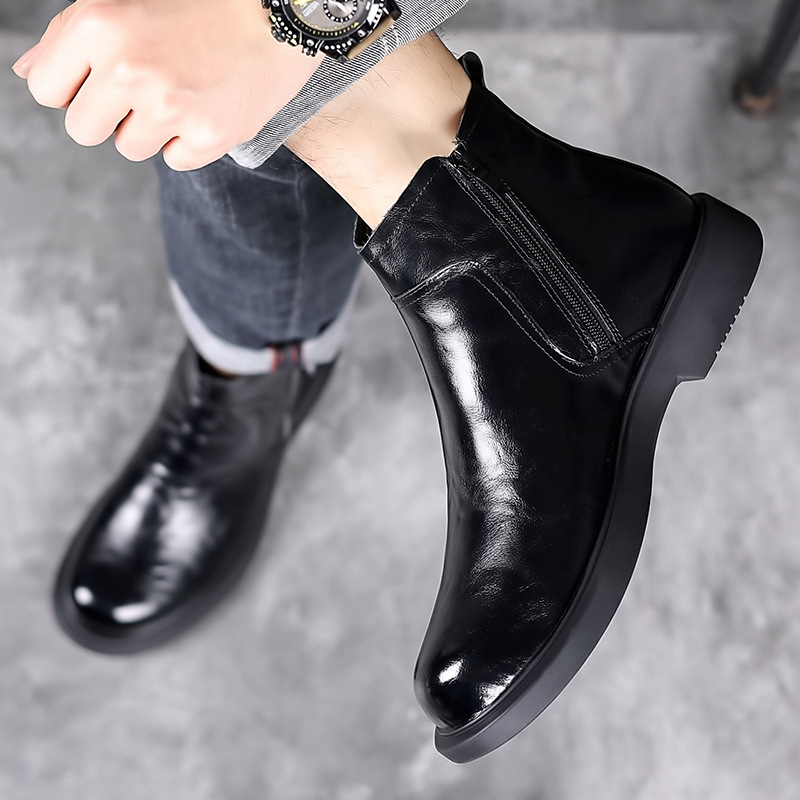 Herren-Chelsea-Stiefel aus Rindsleder, gefüttert