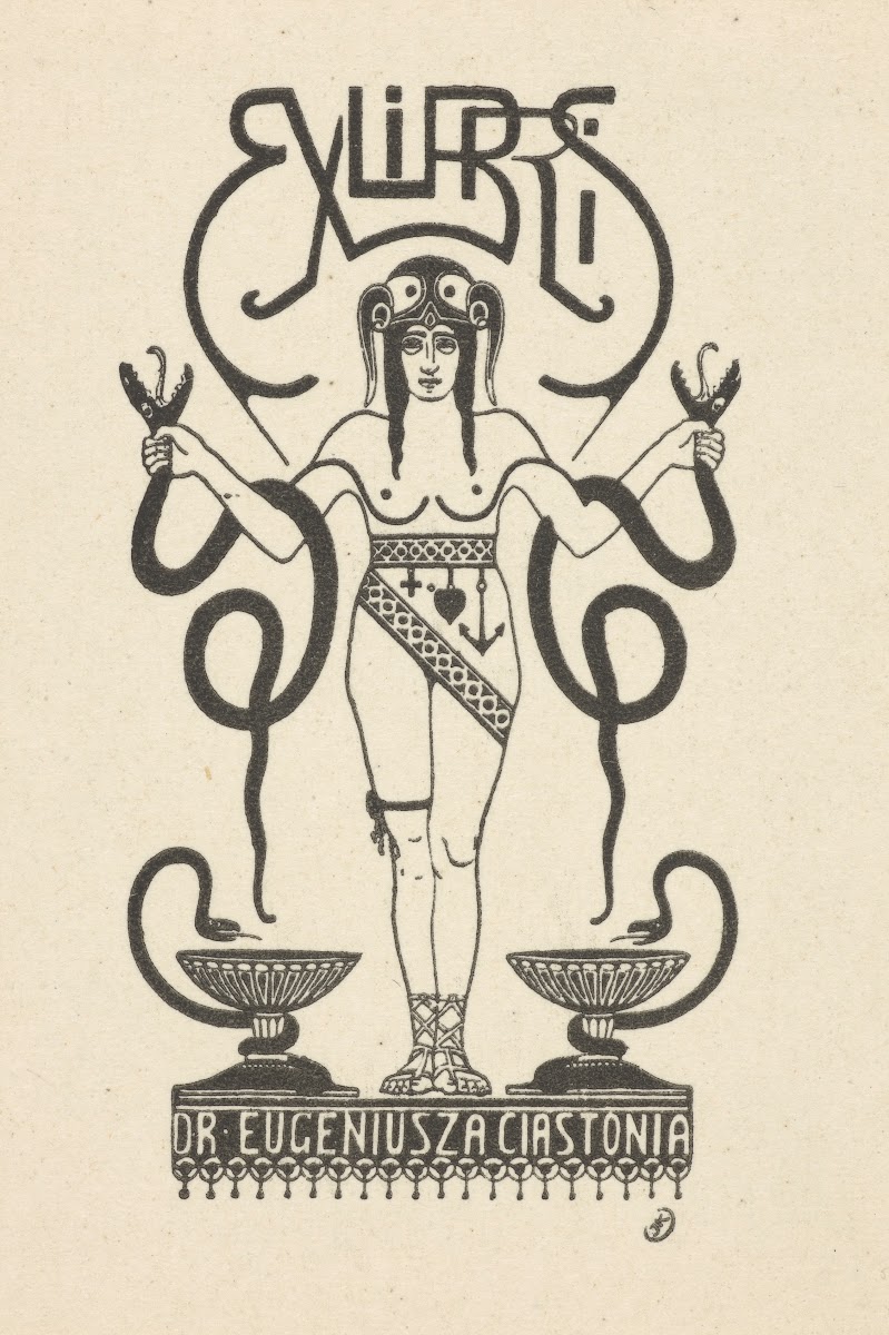 Bookplate of Eugeniusz Ciastoń 1914