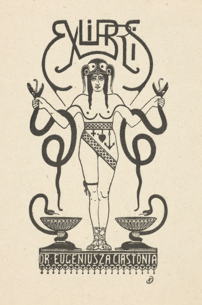 Bookplate of Eugeniusz Ciastoń 1914