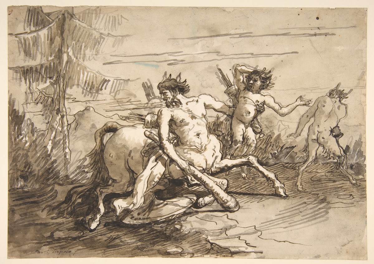 Centaur with a Club and Two Satyrs 17271804