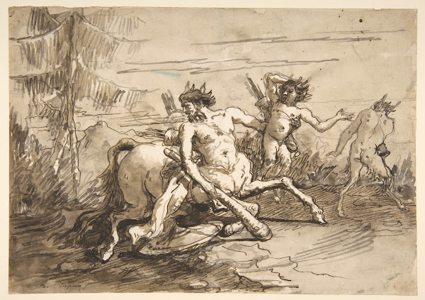 Centaur with a Club and Two Satyrs 17271804