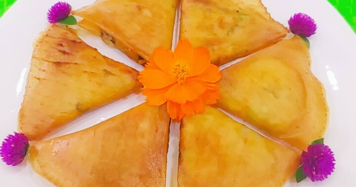 Chả giò chay chiên hình tam giác