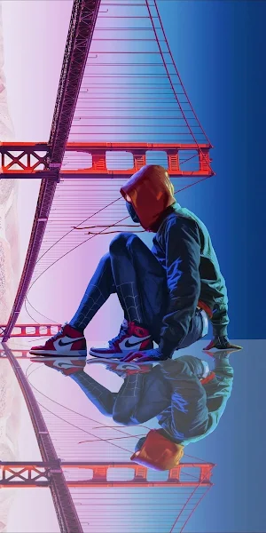 Miles Morales Depth Effect, Marvels Spider-Man Miles Morales, Spider-Man Into The Spider-Verse, Miles Morales, Spider-Man 2K iPhone Wallpaper Background