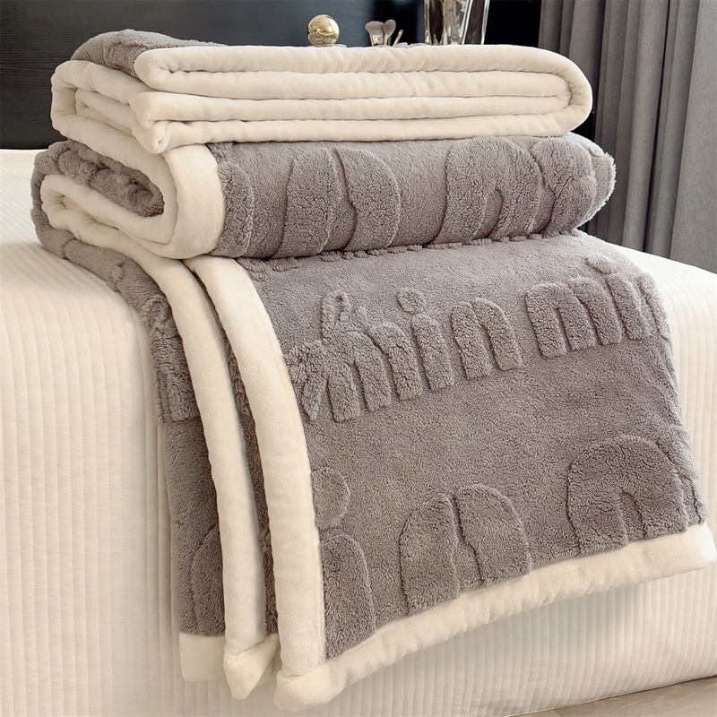 Coral fleece blanket, thickened, for winter