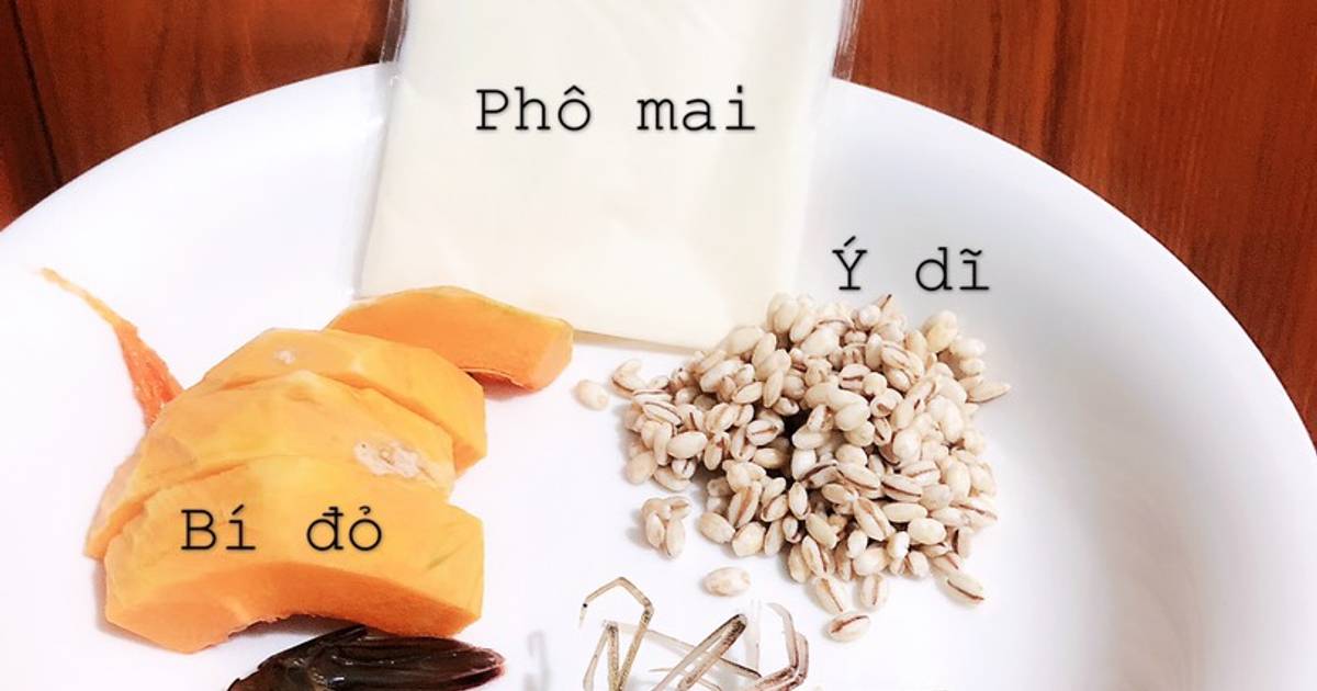 Cháo tôm mix dầu óc chó