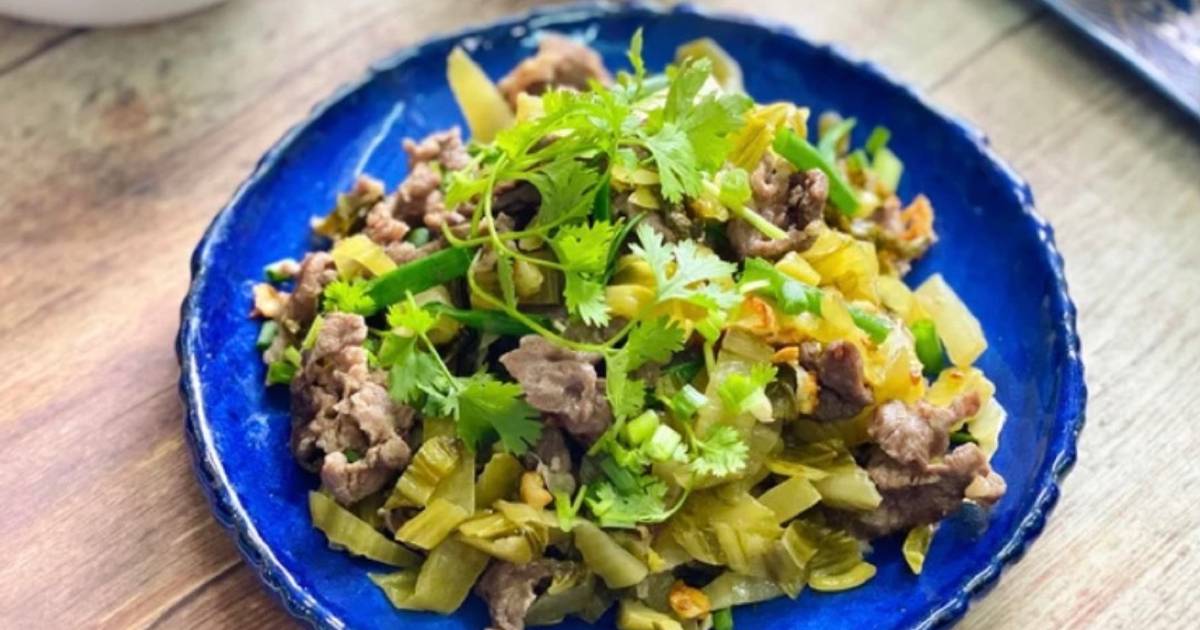 Cải Chua Xào Thịt Bò