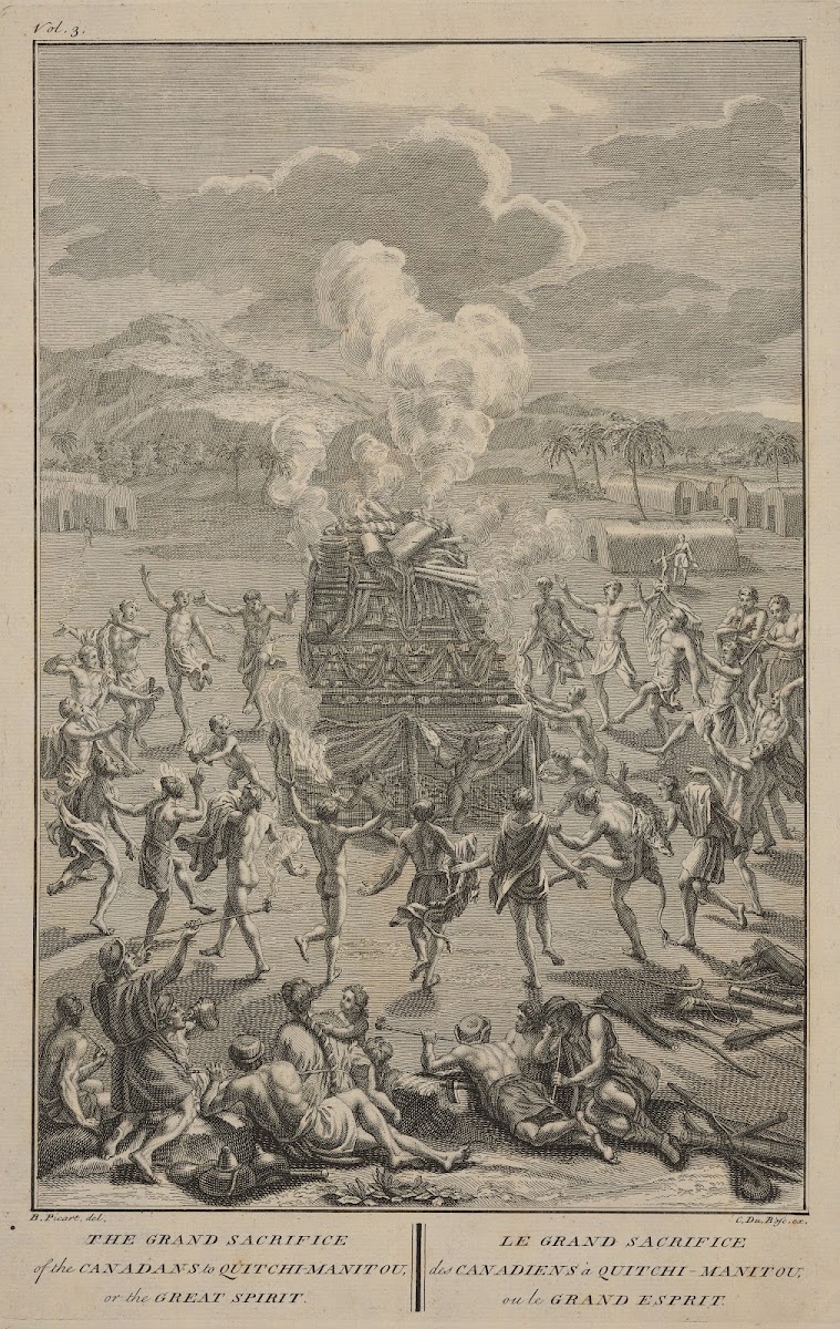 The grand sacrifice of the Canadans to Quitchi Manitou or the Great Spirit 1723