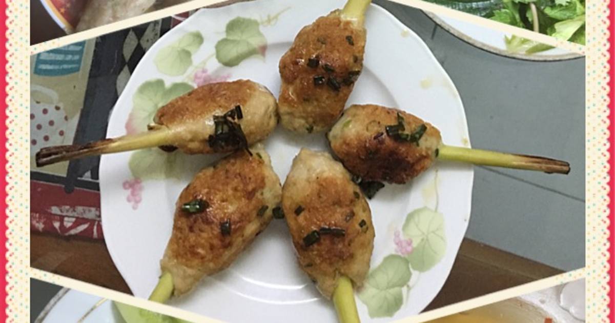 Chạo tôm nướng mía/ sả