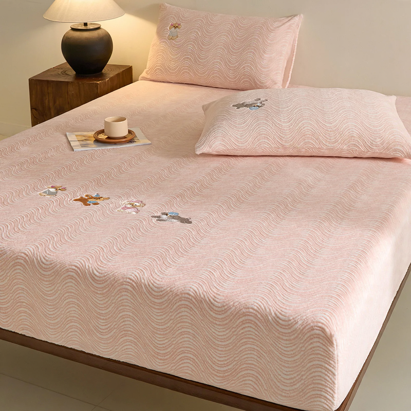 Milk Fiber Bed Sheet with Elastic, Winter