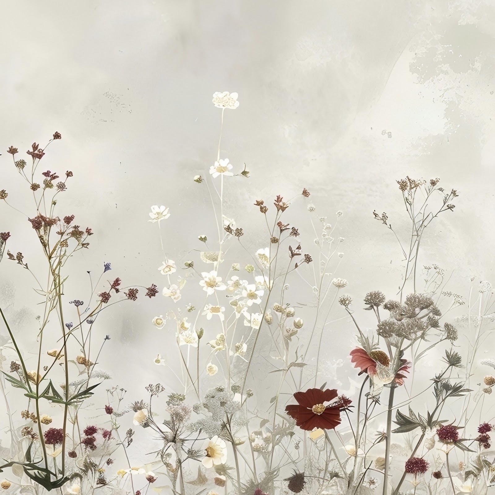 Download Muted Vintage Floral Meadow Full HD iPhone