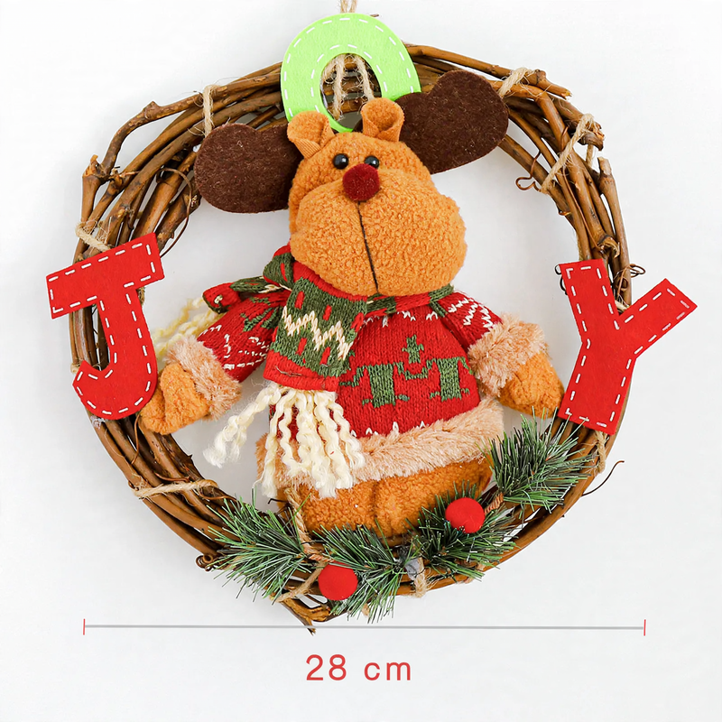 Wooden Christmas wreath with figures