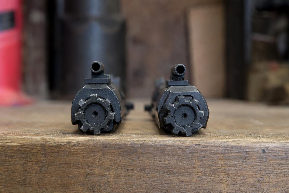 Rear geometry of M16-style and semi-auto AR-15 bolt carriers