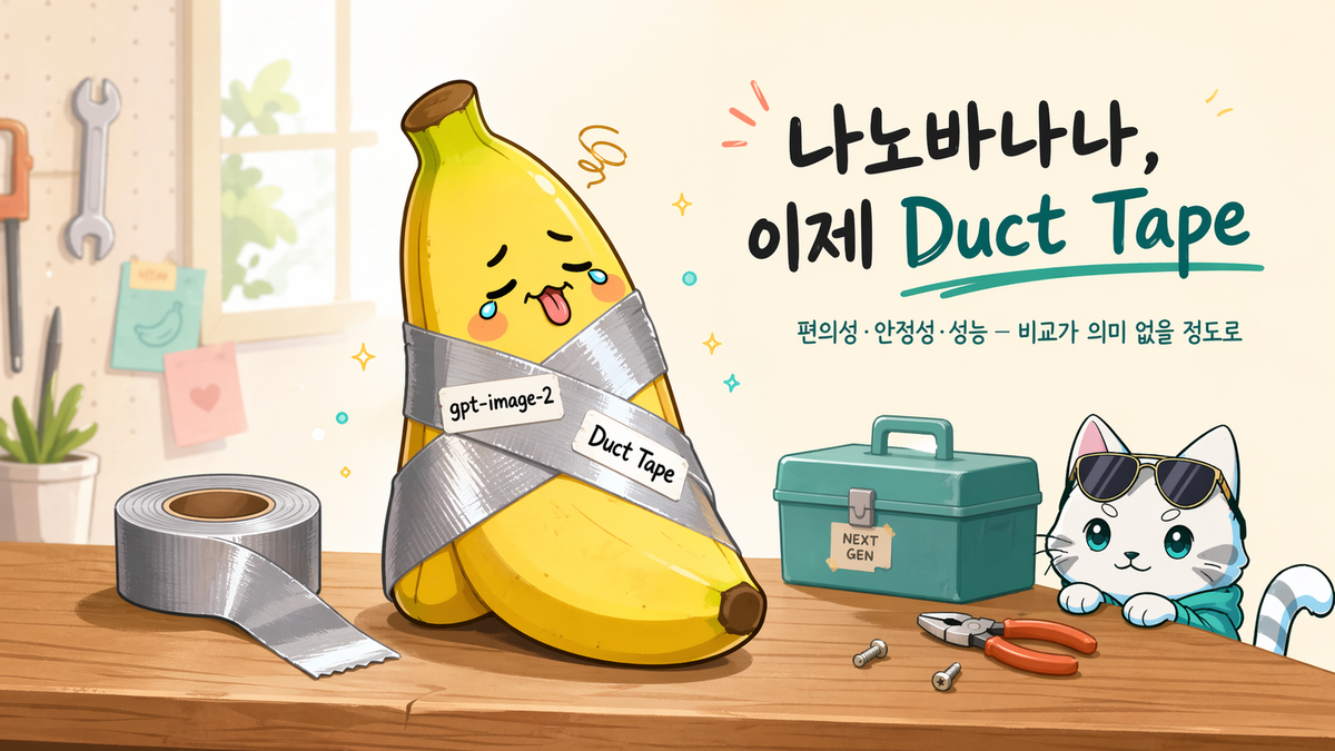 나노바나나, 이제 Duct Tape — NB2 교체 은유
