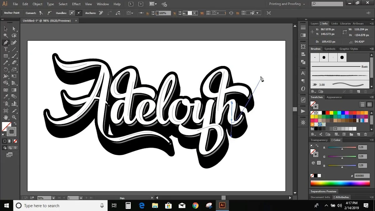 Captura de Illustrator Calligraphy Fonts