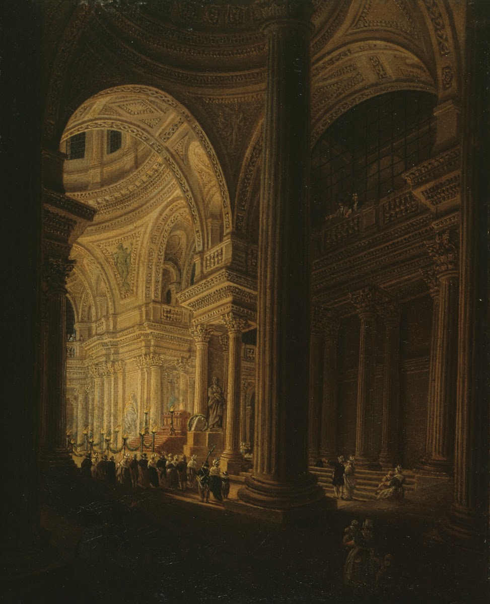 Le sarcophage de Jean Jacques Rousseau exposé au Panthéon 20 vendémiaire an III