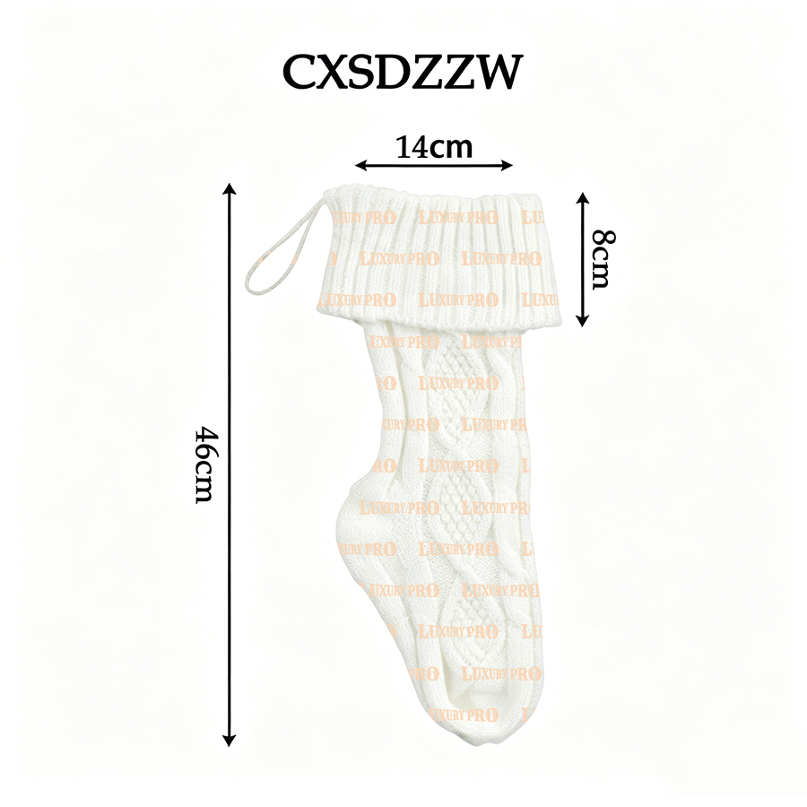 Embroidered Christmas Knit Stocking
