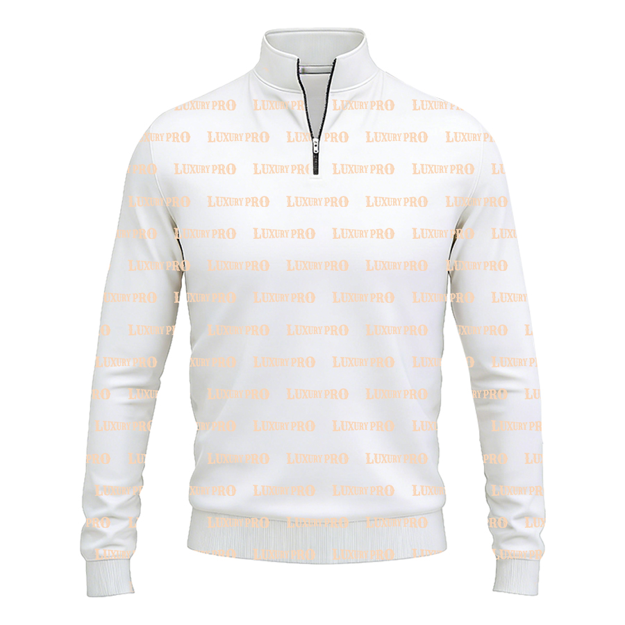 AOP Stand collar half zip long sleeves