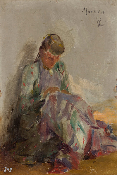 Sewing Tartar girl From the journey to Crimea between 1887 and 1899