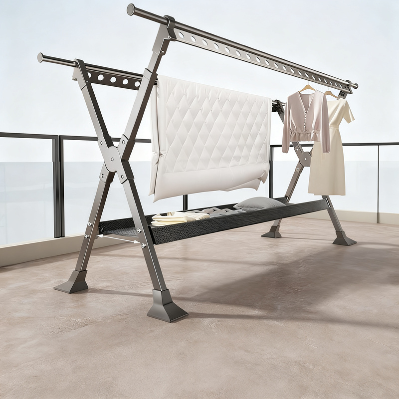 Foldable aluminum drying rack, 1.36–2.5 m