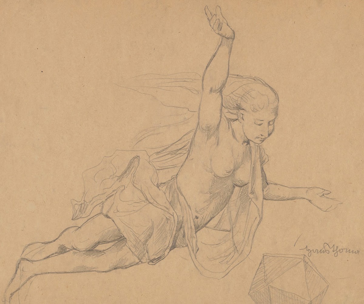 Semi Nude Woman with a Crystal Below 1889