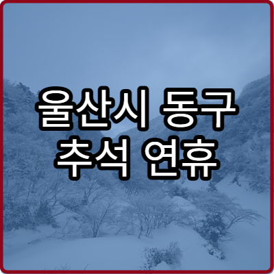 울산시 동구 추석 연휴 병원 진료 전체 가이드