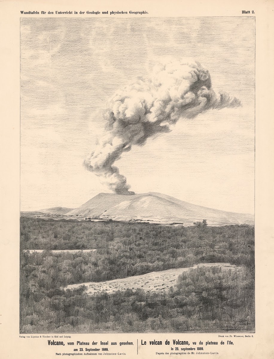 Volcano Vom Plateau Der Insel Aus Gesehen Am 23 September 1889 1889