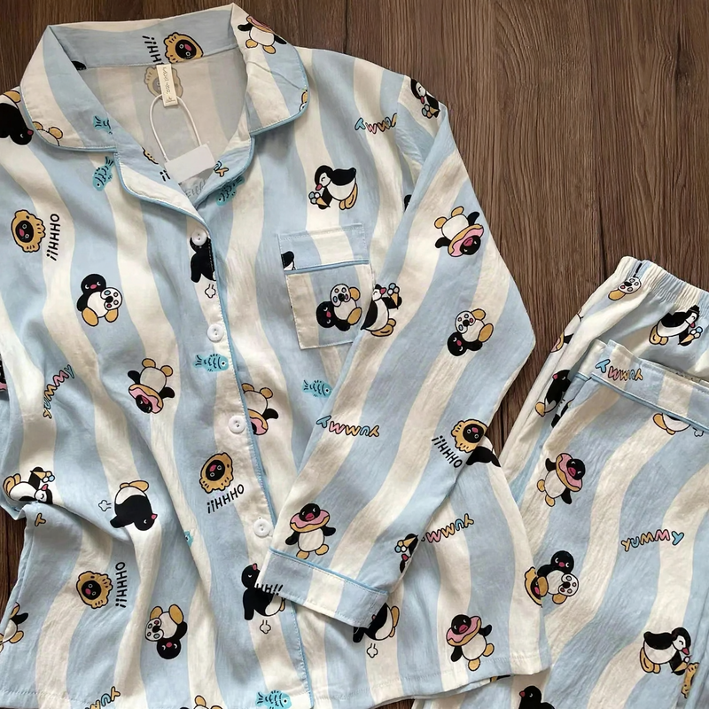 Women's Pajama Set, Long Sleeve, Cartoon Design