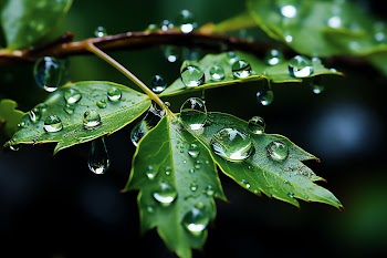 Water Droplets On Leaf Wallpaper