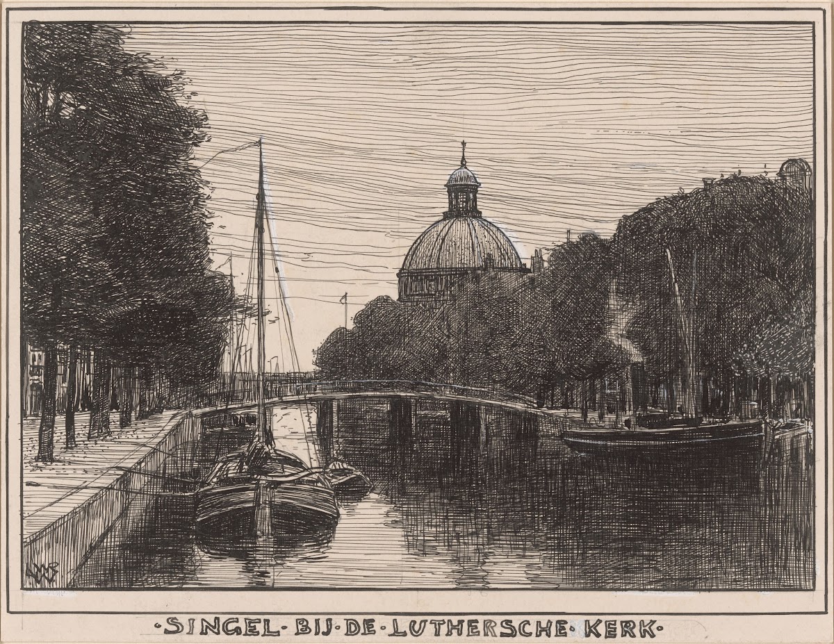 Singel bij de Luthersche kerk te Amsterdam 20th century
