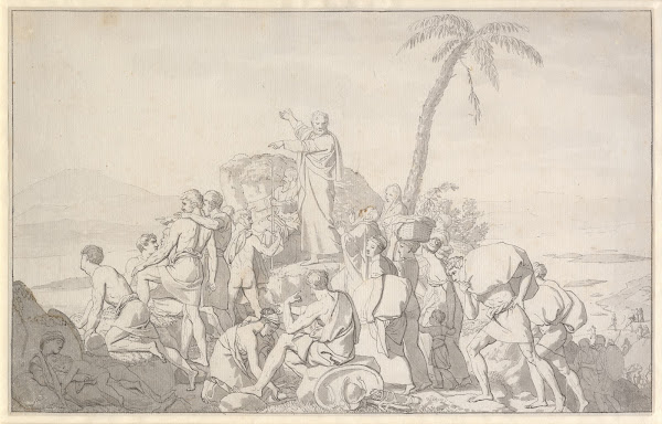 Moses lader Det røde Hav træde tilbage og Faraos hær oversvømme 1812