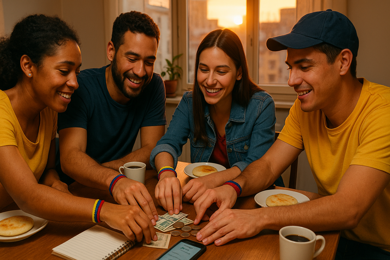 Venezolanos en la diáspora organizando una vaquita comunitaria