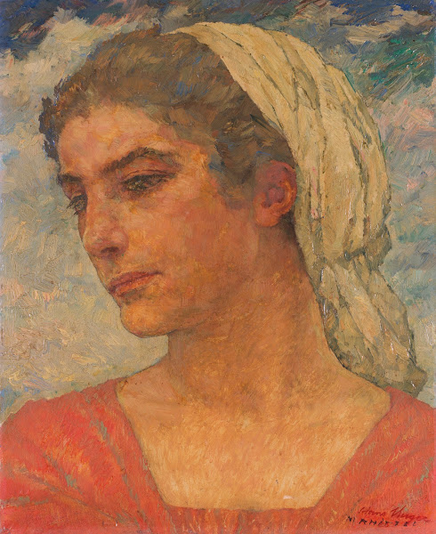Frauenkopf mit Tuch 1924