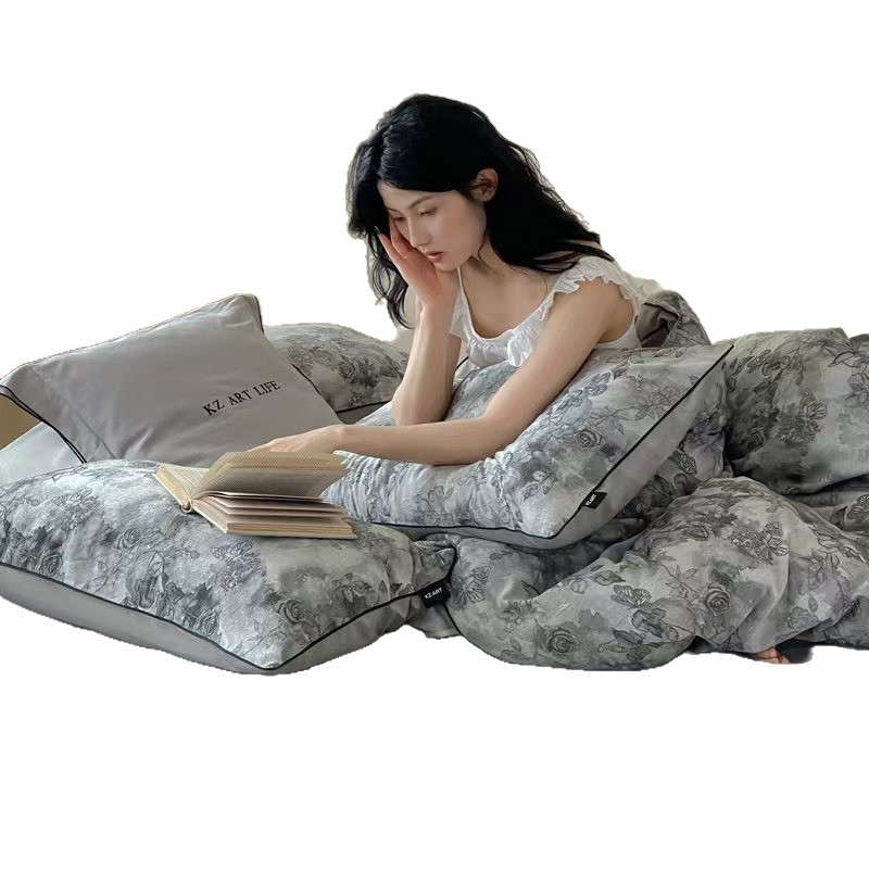 Cotton Bedding Set, 4-piece, with Jacquard Weave