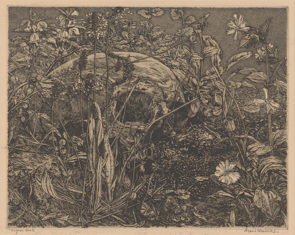 Schedel tussen bloemen in een veld 1911   1942