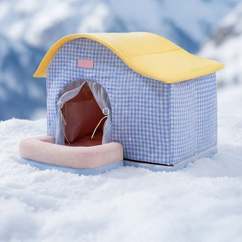 Large cooling igloo for dogs, Oxford fabric, with ice pack