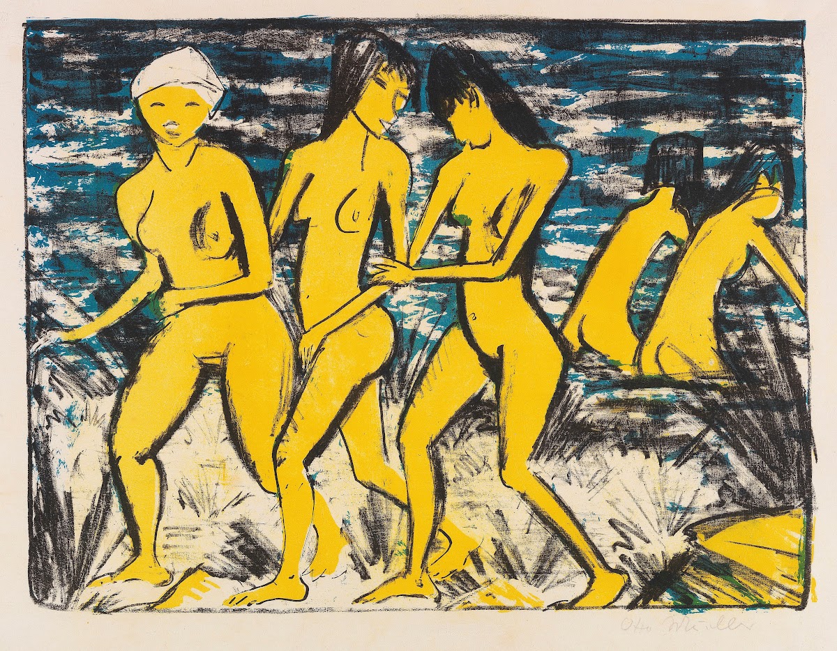 Fünf Gelbe Akte Am Wasser 1921