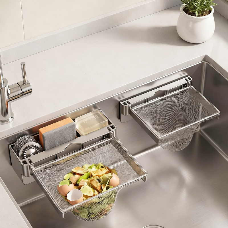 Ausziehbares Spülbecken-Sieb mit Filternetzen, ABS