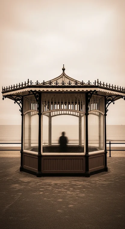 Seaside Shelter in Sepia Tone